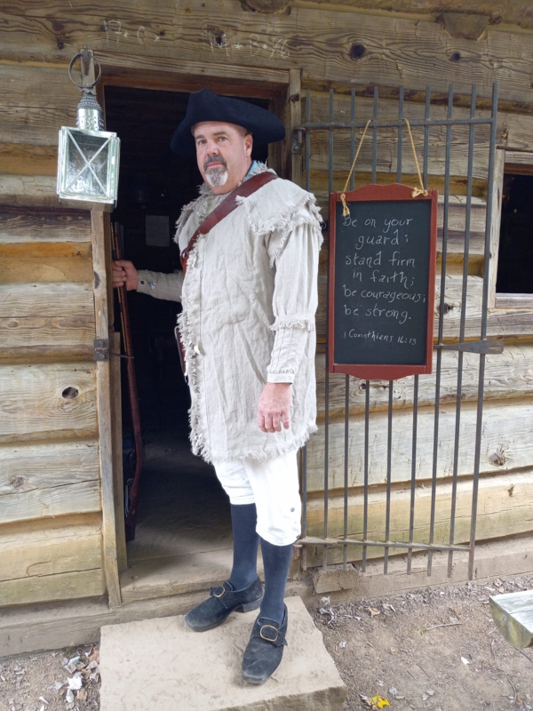 William, Recreation of an American Revolution uniform, known as a hunting shirt.