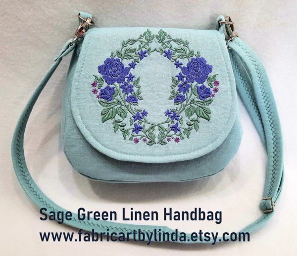 Linda, This cross-body handbag is a new style bag that is a bit smaller, created with pure linen, and heavi...