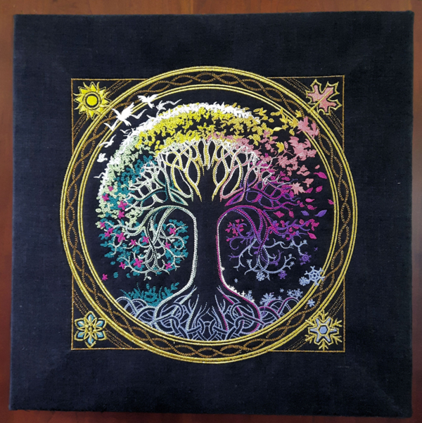 Linda, This 4 Season Tree of Life Embroidered Wall Art utilizes exquisite stitching designs describing the...