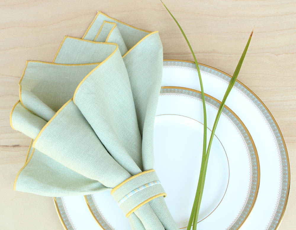 Karen, Linen Dinner Napkins designed to match clients china.
K Style Design