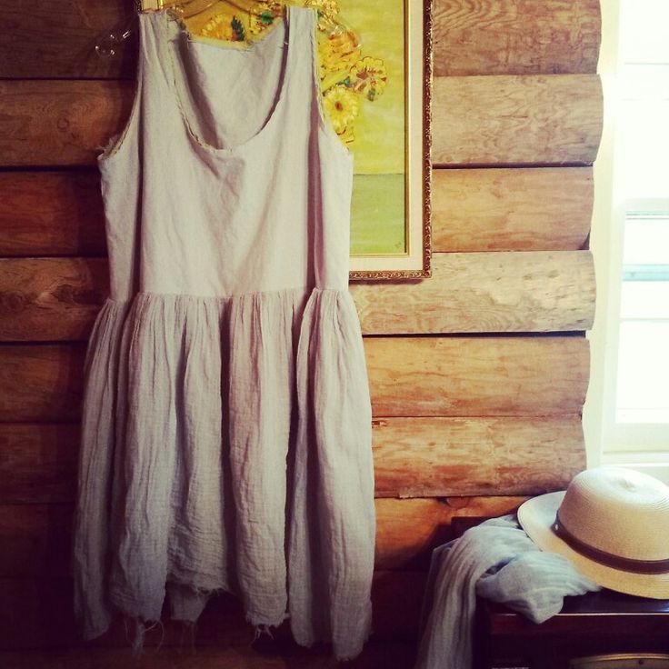 Ava, Cotton/Linen Shabby Country Dress, Hand Dyed