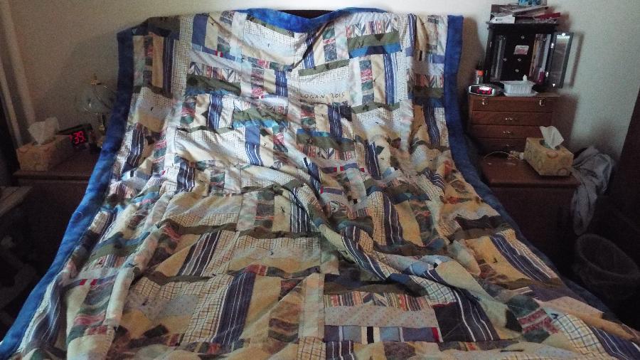 Doris, double bed size quilt I made for my grandson 2016