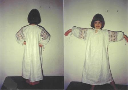 Marilee, This is a medium weight white linen Russian Rubakha or underdress. It was hand sewn with silk thread...