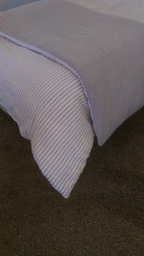 Lina, Winter duvet cover for an organic wool stuffed duvet!  The linen used is ivory and natural stripe wi...