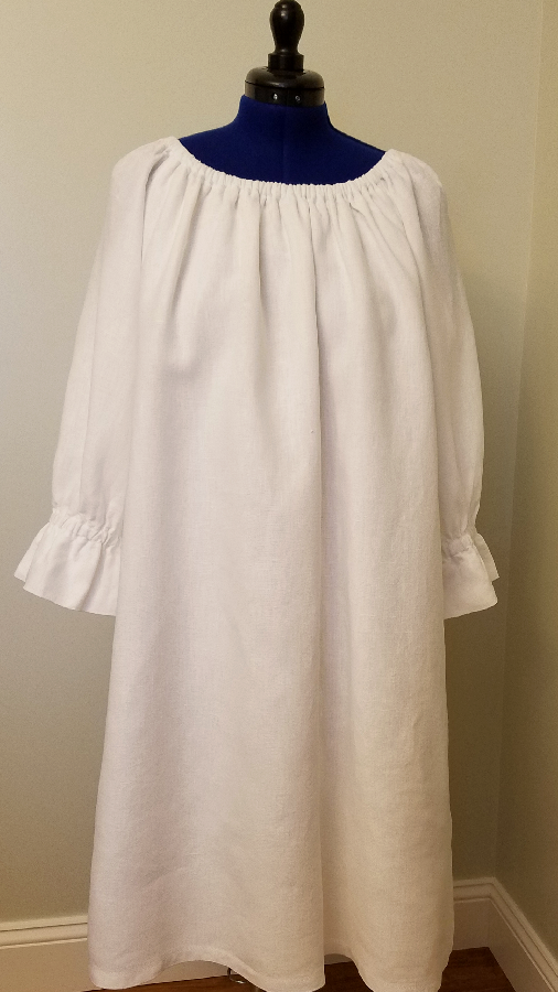 Kathleen, I sewed this nostalgic gown using Optic White Heavy Weight Linen. It was such a joy to sew.