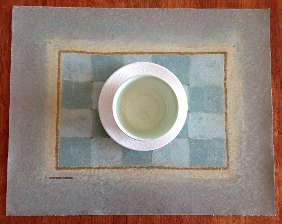 Coralee, custom designed and hand painted 
canvas place mat