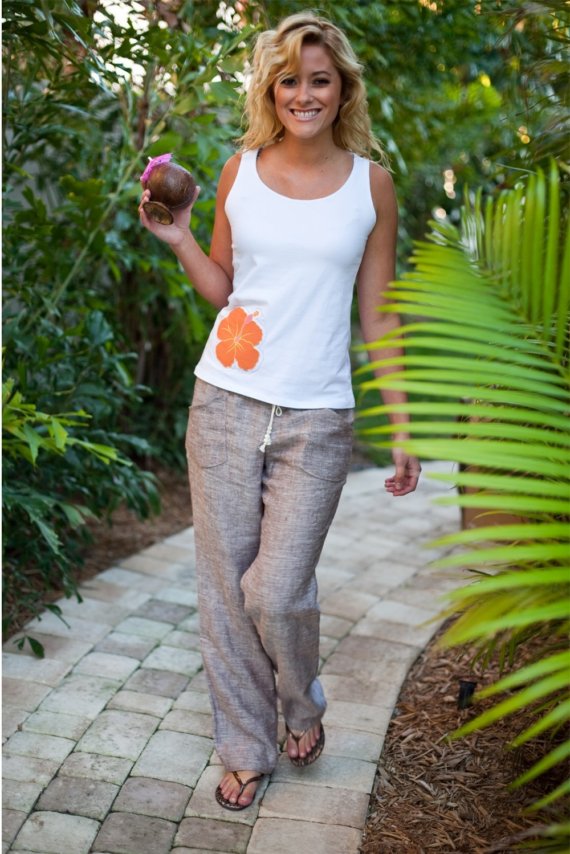 Kristin, Hi! I made these beautiful linen pants out of a   natural linen  IL019 . I drafted the pattern  and...