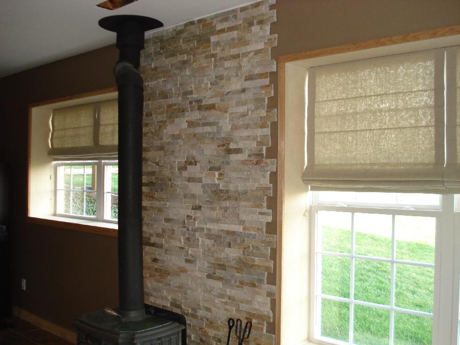 Jacqui, Handmade Roman Blinds in color Cement the fabric doubled instead of using regular lining so the ligh...
