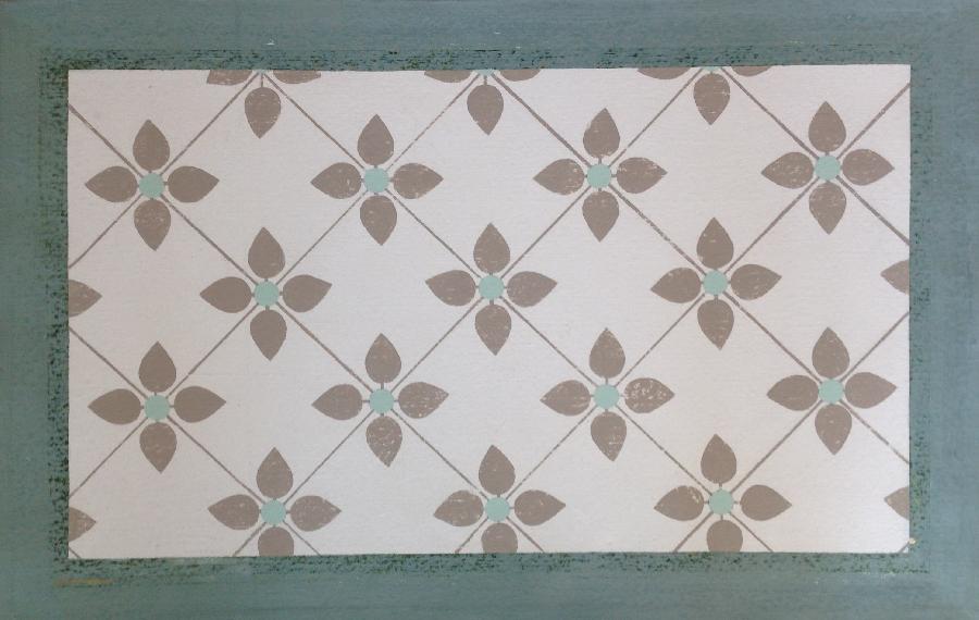 Coralee, custom designed and hand painted canvas rug
  24 x  36