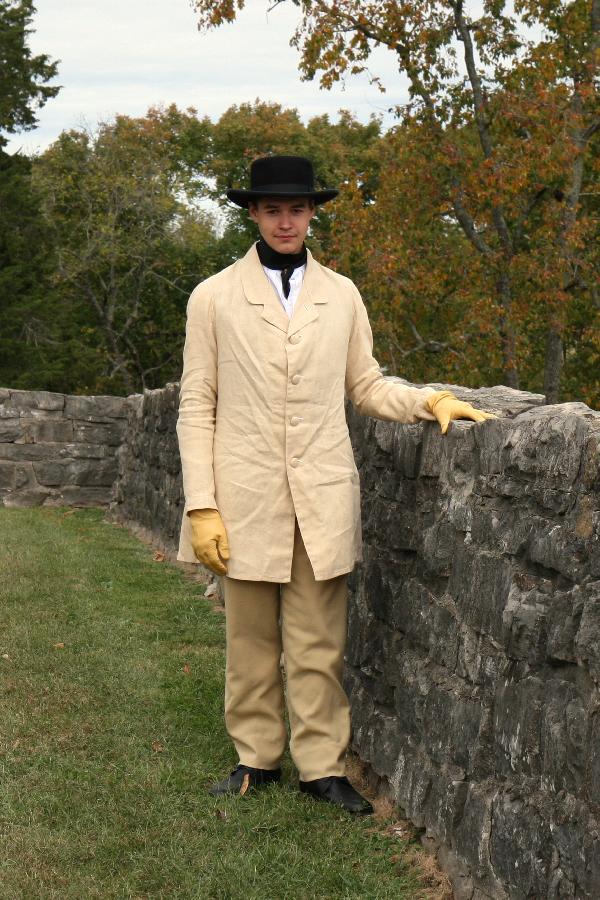 Allison, This unlined linen paletot (coat) was made using period techniques from the 1860s, and was drafted...