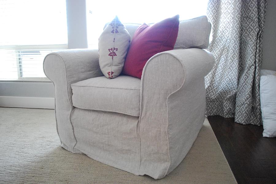 Katie, I slipcovered my family room couch and two chairs out of the 4C22 Mixed Natural Softened linen.  I w...