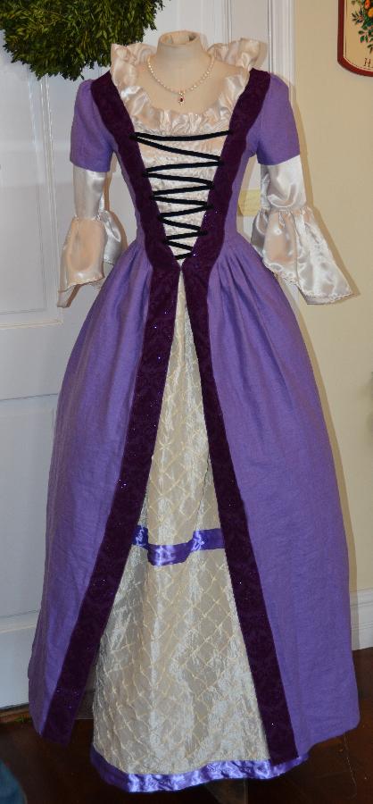 Holly, Above, is a gorgeous, 18th century, French aristocrat gown.  The main body of the dress is purple li...