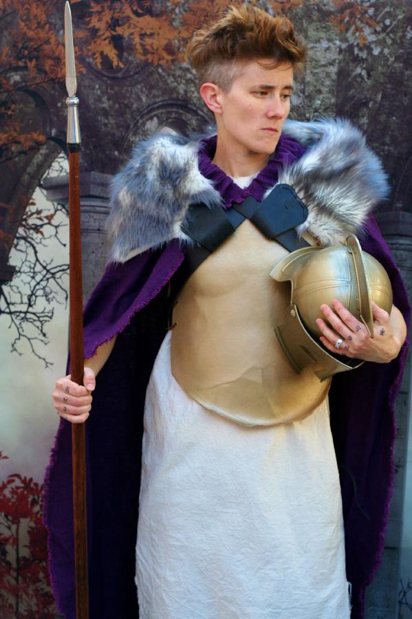 T.k., custom order Praetorian cloak, Royal Purple heavy linen