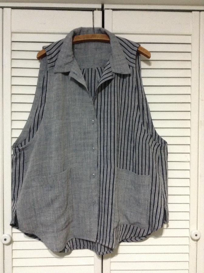 Melissa, Yarn dyed, coordinating, original design casual vest/smock.