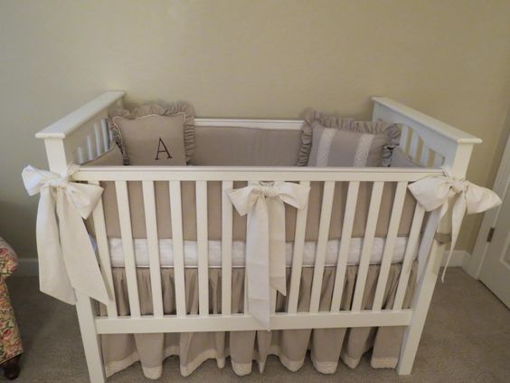 Cynthia, Neutral crib set, (will it be a boy, or a girl?) including crib skirt, bumpers and decorative pillow...