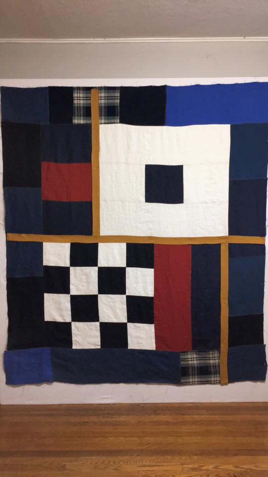 Karen, My first experience using linen for quilts using various FS blues, white and red.  Piecing is a bit...