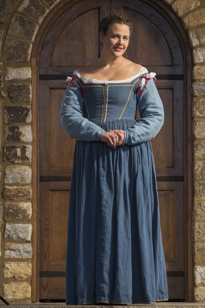 Meghan, Italian dress inspired by the art of the 1570s .  Dress is made from IL019 Blue Bonnet while the sl...