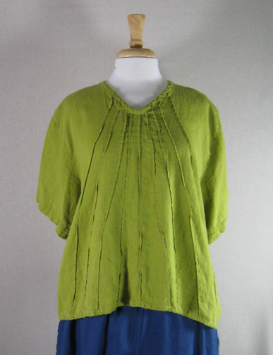 Gary, Here is our Star Burst Top. Created in 100% Mid-weight linen, there are pleats giving a star burst e...