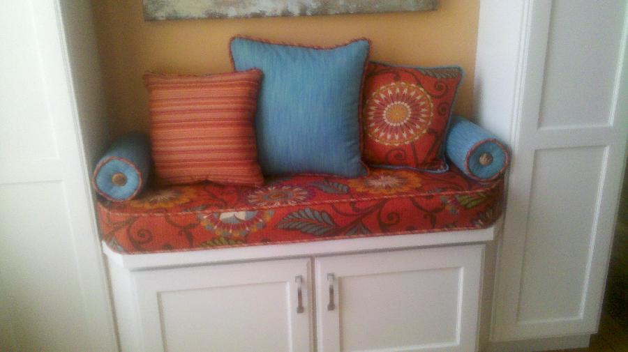 Leeann, Created cushions for a built in seating area in a warehouse rehab.  