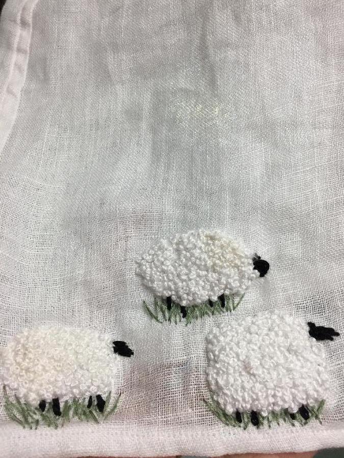 Rosemarie, Close up of nightgown embroidery 