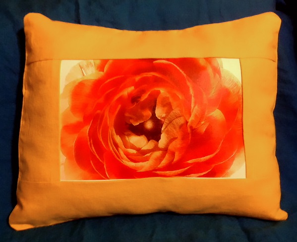 Nancy, I made this linen pillow with Fabrics Stores Mustard linen. I used a photograph of a ranunculus pri...