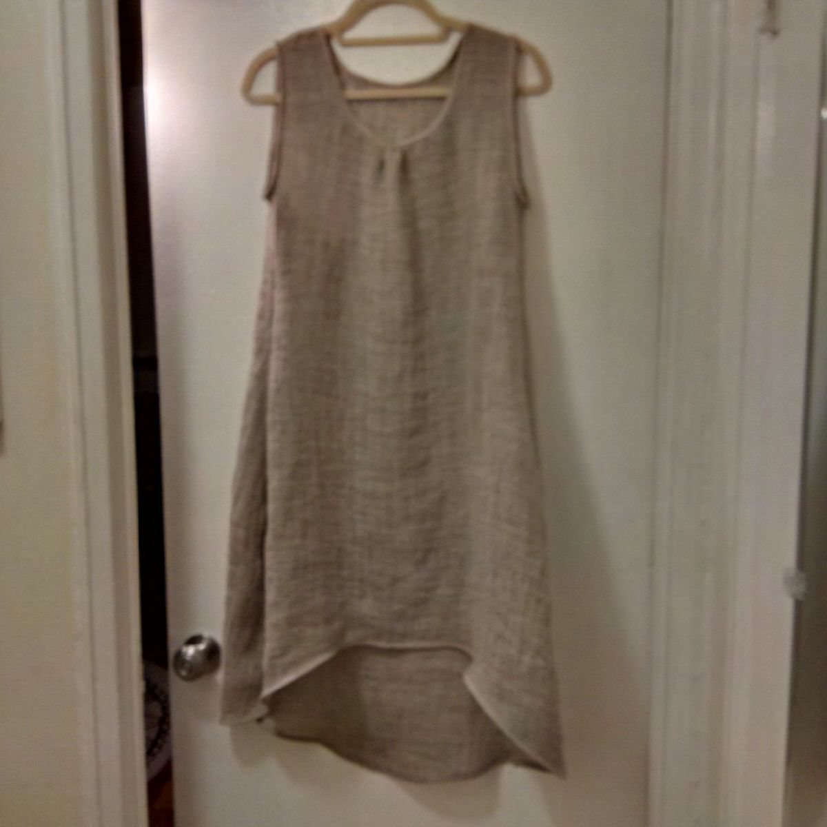 Ivy, This nightgown was made with DB IL024 100% Linen NATURAL. The fabric is a little tricky to work with...