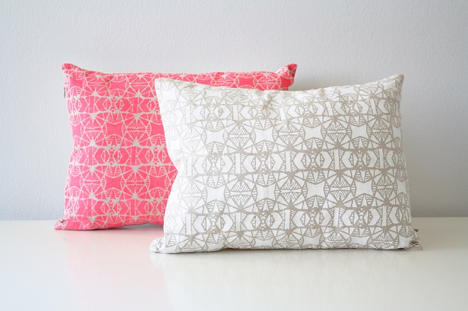 Morgana, These pillows are screen printed by hand on 100% linen and are available on my home goods store Satc...