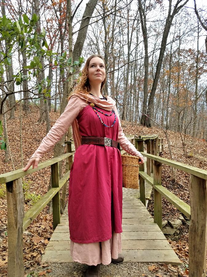 Johni-ann, I made this durable viking inspired dress and apron from heavy weight linen. The apron was dyed by h...