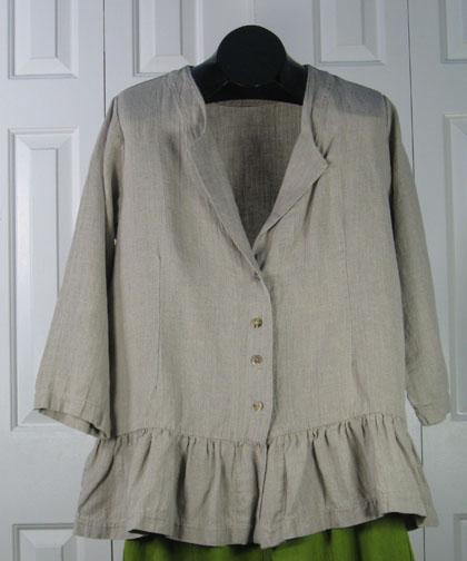 Gary, One of my best selling jackets in 100% mid-weight linen. Perfect for year round