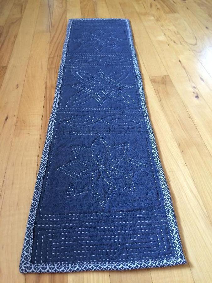 Sherry, I used L019 Insignia Blue to create this table runner.  Using 30 wt rayon thread and my Baby Lock II...