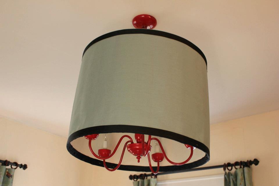 Sharon, This is a lamp shade I made with IL019/Meadow.  This was an old brass chandelier, and this was my bu...