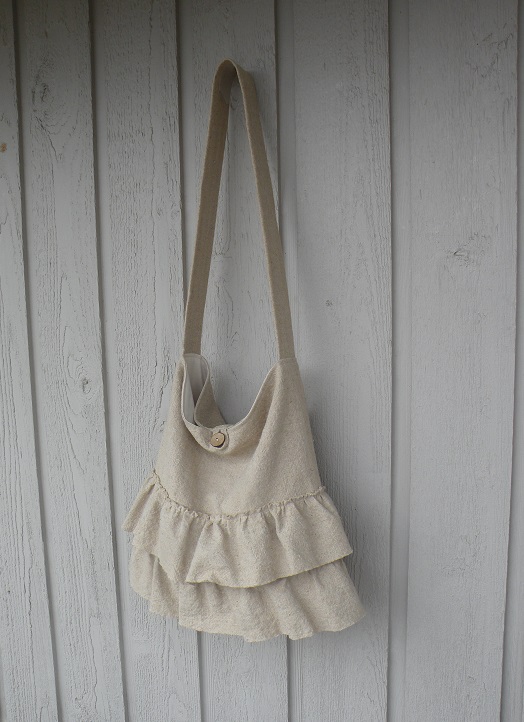 Heidi, Linen Ruffle Tote