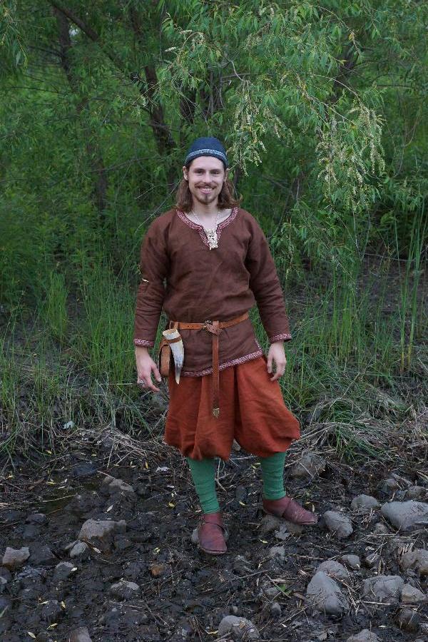 Kelsey, This is a complete set of Birka-style Viking Clothing I made for my husband.  His undertunic is made...