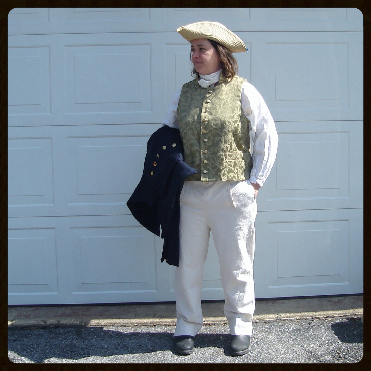 Susan, War of 1812 Era Waistcoat, Linen Shirt and Canvas Trousers