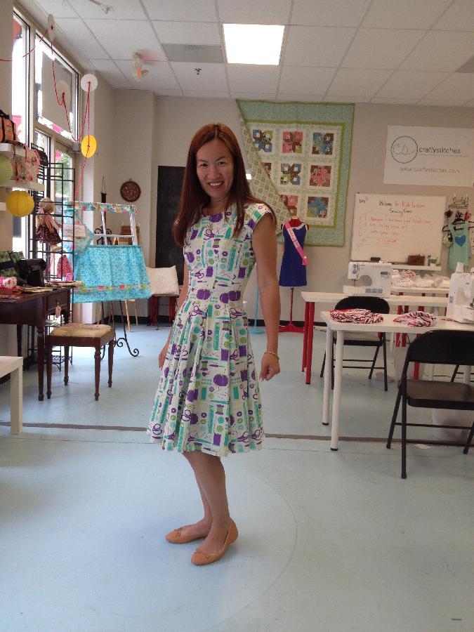 Jennifer, the I can sew pleated dress for teaching