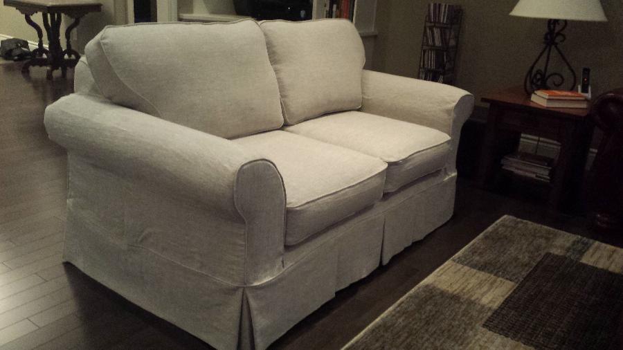 Michelle, Custom made Slipcover in Mixed Natural Linen