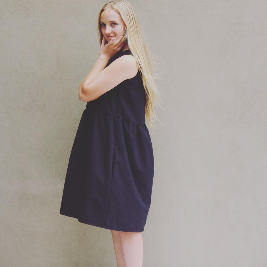 Ashley , I made an oversized swing dress with 100% black linen. I made up the pattern myself, customizing it...