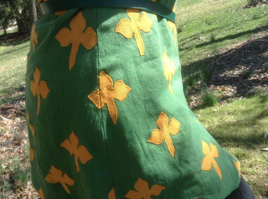 Cheryl, This is a side seam detail of my contest entry. I was so excited when that clover matched up so well...