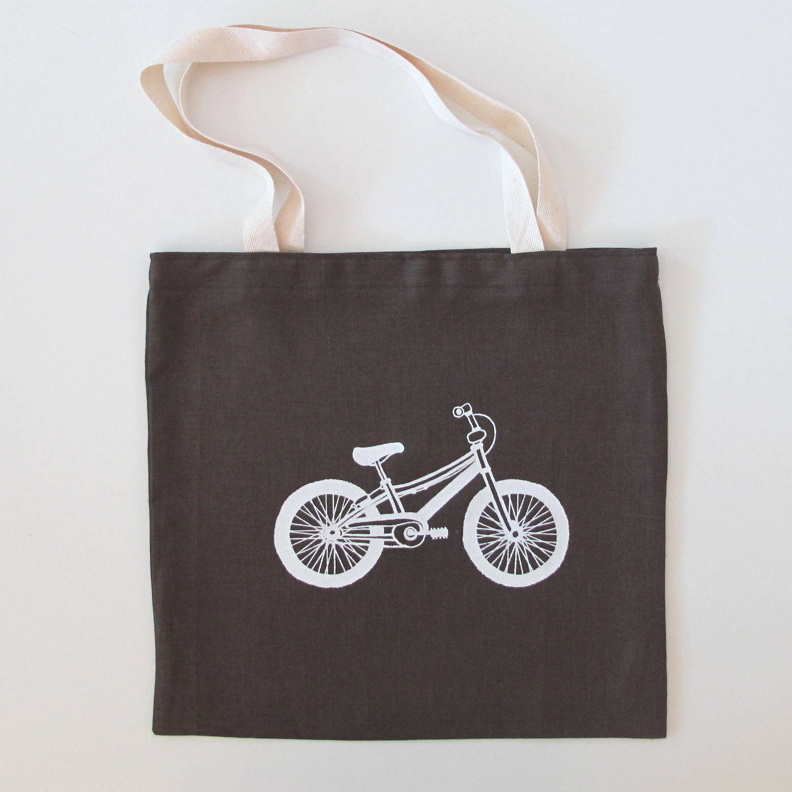 Elizabeth, Linen Tote Bag with Bike Screenprint