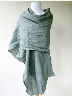 Natallia, Linen wrap shawl.