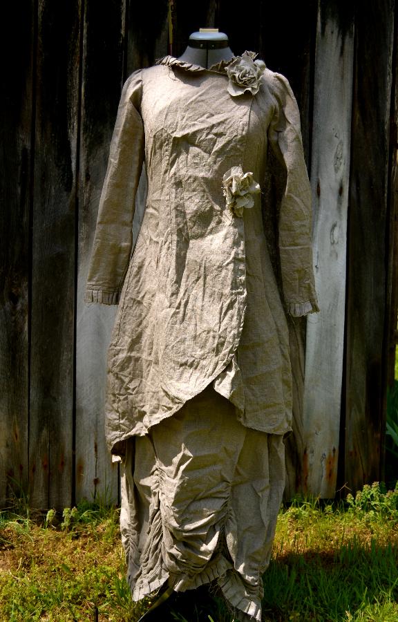 Lisa, Natural, medium weight, linen coat dress and matching skirt made from original design and pattern I...