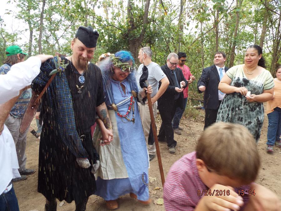 Faye, The bride us very happy with her new axe