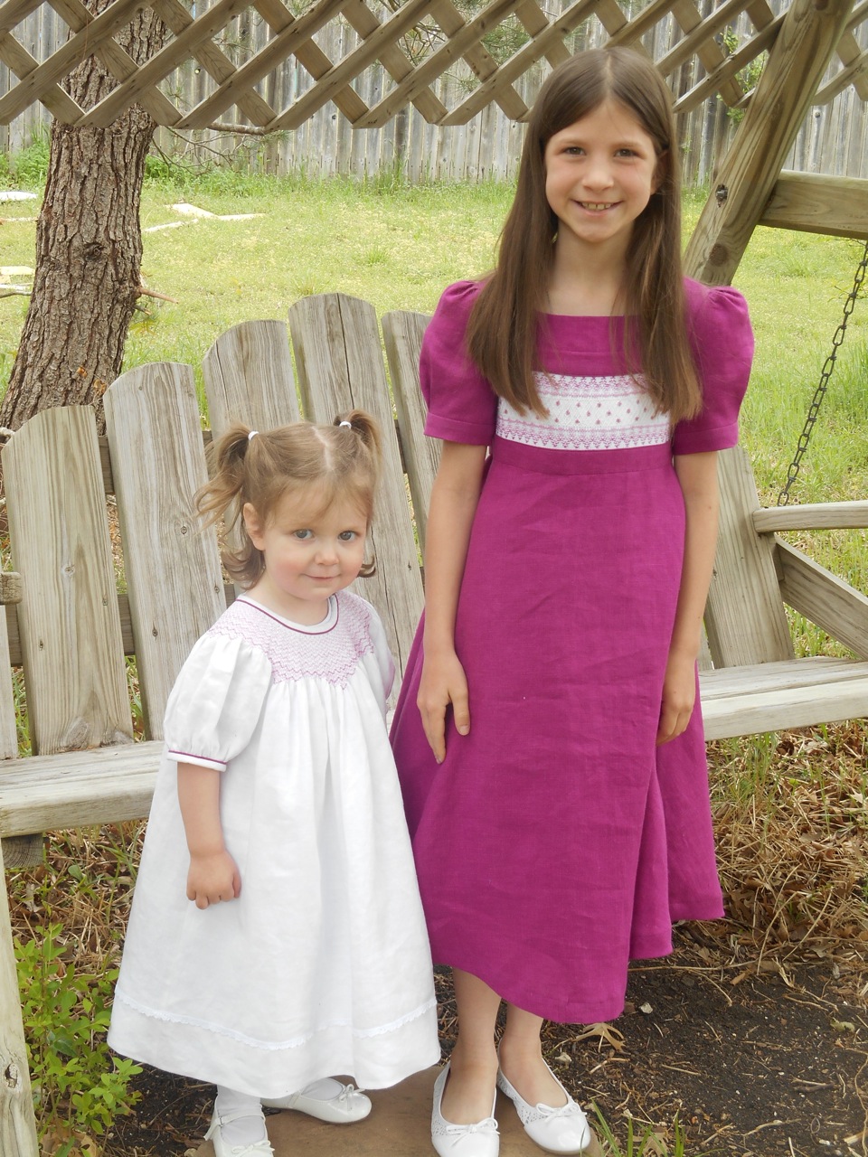 Jamie, Here are my daughters wearing their Easter dresses from last year.  Both are smocked.  The older dau...