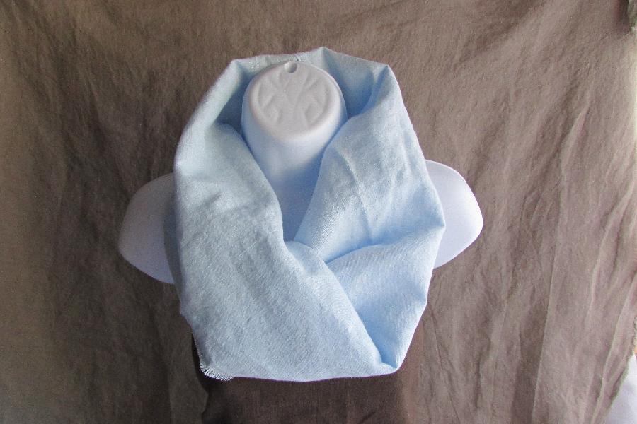 Marie, Lightweight linen cowl scarf in Cerulean. This circular design in just the right weight for loft and...