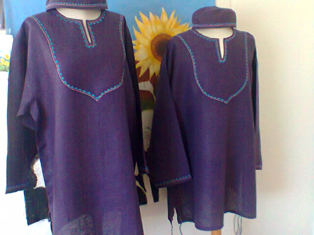 Lona , matching tunics in royal purple