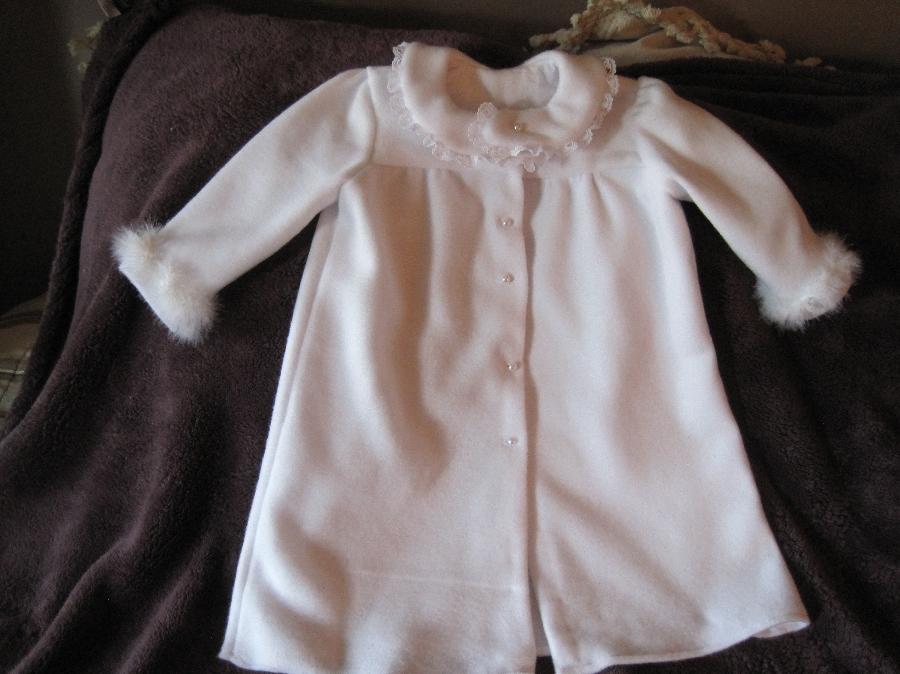 Lucille, Christening coat made with light weight white flannel