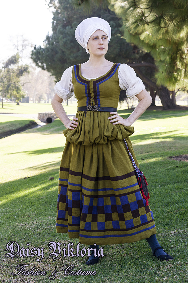 Daisy, I based this dress on an image of a 16th century Ger­man working class woman wearing a dress with th...
