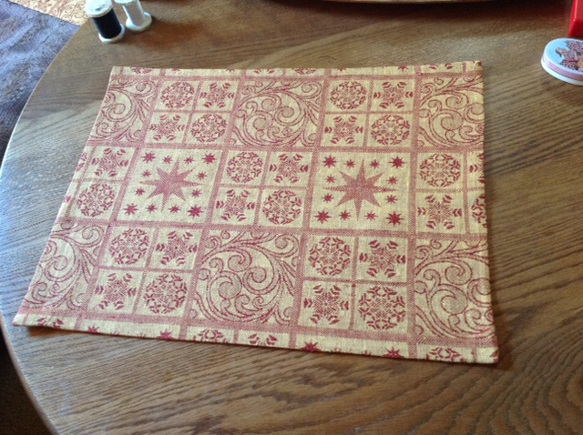 Sheila, Placemats I made from the snowflake design IL062 Jacquard linen. It was easy to cut accurately, and...
