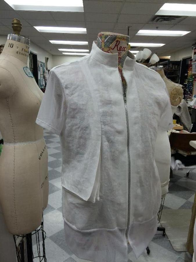 Jean-louise , Mens shirt designed and made for a dance piece about paper and physics