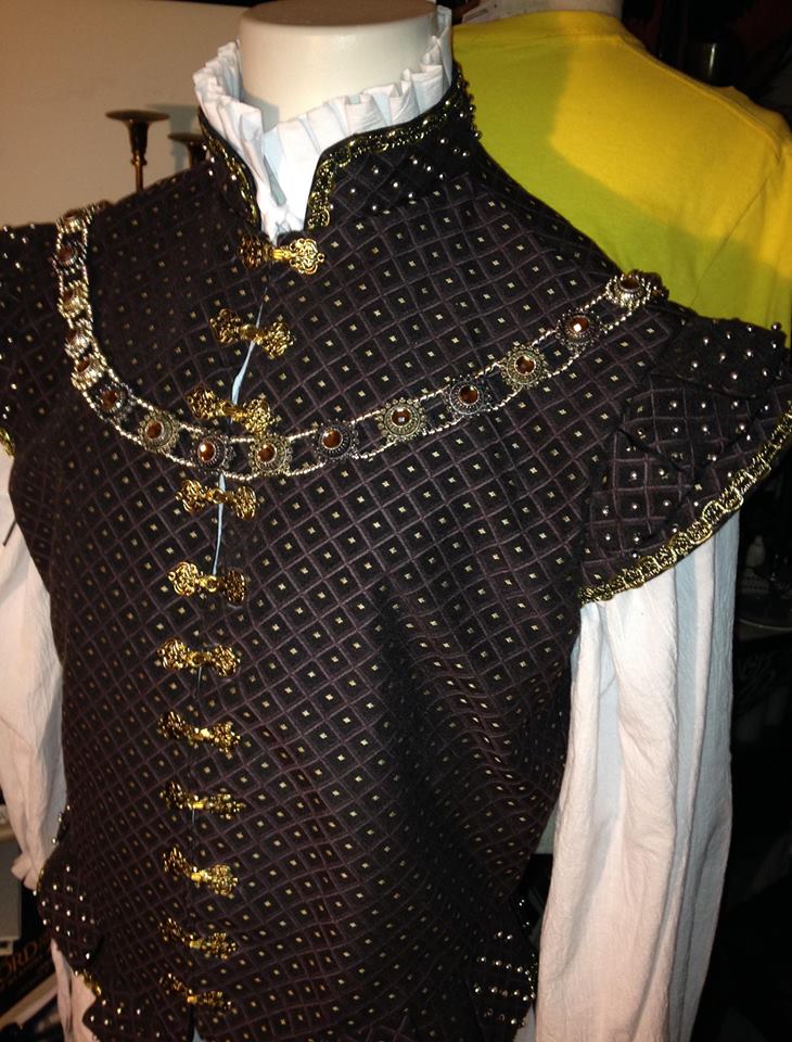 Christina, Hand breaded doublet and handkerchief weight linen Tudor shirt.  
